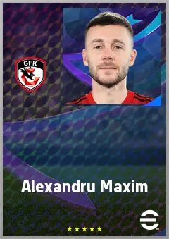 Alexandru Maxim eFootball 2026 player card, 74 OVR AMF