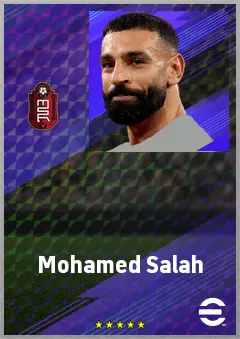 Mohamed Salah eFootball 2026 player card, 81 OVR RWF