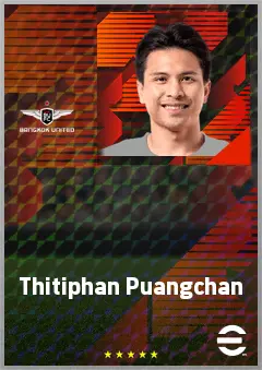Thitiphan Puangchan eFootball 2026 player card, 69 OVR CMF