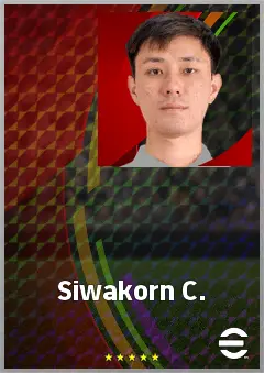 Siwakorn C. eFootball 2026 player card, 64 OVR CMF