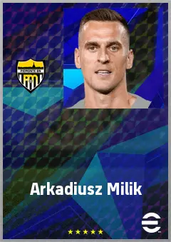 Arkadiusz Milik eFootball 2026 player card, 74 OVR CF