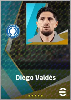 Diego Valdés eFootball 2026 player card, 74 OVR AMF