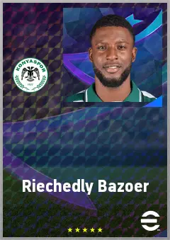 Riechedly Bazoer eFootball 2026 player card, 72 OVR CB