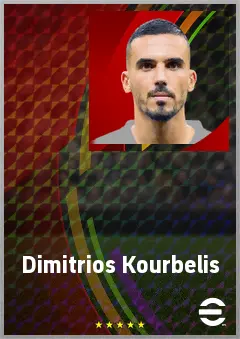 Dimitrios Kourbelis eFootball 2026 player card, 72 OVR DMF
