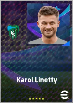 Karol Linetty eFootball 2026 player card, 71 OVR CMF