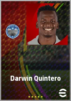 Darwin Quintero eFootball 2026 player card, 73 OVR SS