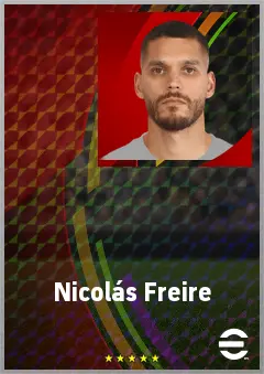 Nicolás Freire eFootball 2026 player card, 72 OVR CB