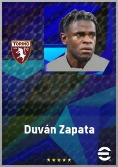 Duván Zapata eFootball 2026 player card, 76 OVR CF