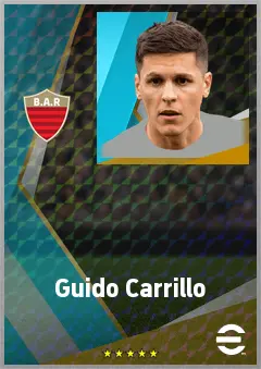 Guido Carrillo eFootball 2026 player card, 74 OVR CF