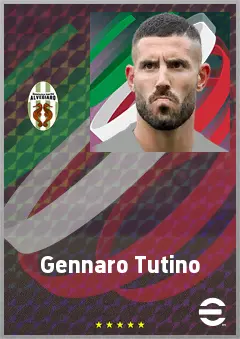 Gennaro Tutino eFootball 2026 player card, 72 OVR CF