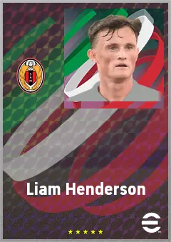 Liam Henderson eFootball 2026 player card, 71 OVR CMF