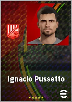 Ignacio Pussetto eFootball 2026 player card, 72 OVR CF