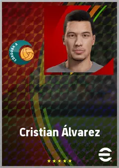 Cristian Álvarez eFootball 2026 player card, 69 OVR AMF