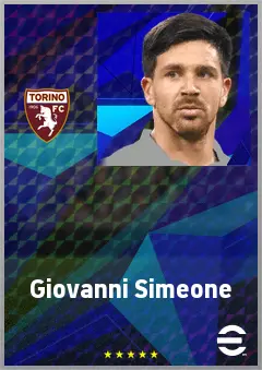 Giovanni Simeone eFootball 2026 player card, 74 OVR CF