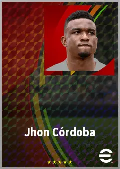 Jhon Córdoba eFootball 2026 player card, 77 OVR CF