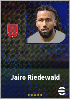 Jairo Riedewald eFootball 2026 player card, 72 OVR DMF