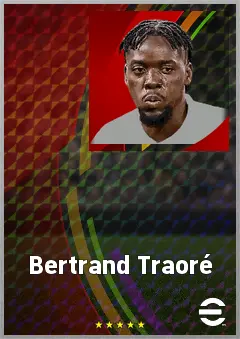Bertrand Traoré eFootball 2026 player card, 72 OVR RWF