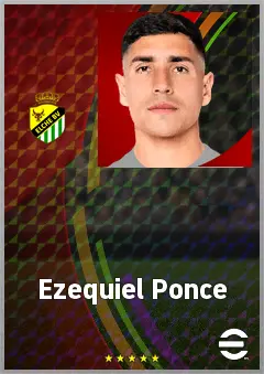 Ezequiel Ponce eFootball 2026 player card, 74 OVR CF