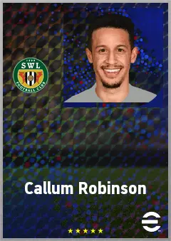 Callum Robinson eFootball 2026 player card, 71 OVR CF