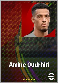 Amine Oudrhiri eFootball 2026 player card, 66 OVR CMF