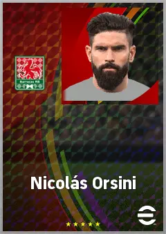 Nicolás Orsini eFootball 2026 player card, 70 OVR CF