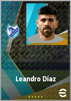 Leandro Díaz eFootball 2026 player card, 74 OVR CF