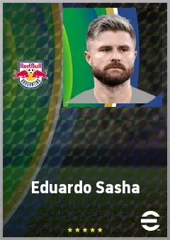 Eduardo Sasha eFootball 2026 player card, 74 OVR CF