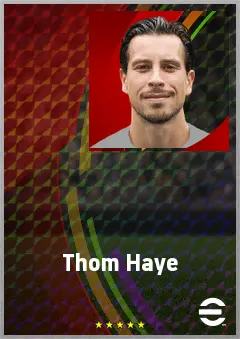 Thom Haye eFootball 2026 player card, 72 OVR DMF