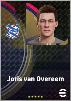 Joris van Overeem eFootball 2026 player card, 72 OVR CMF