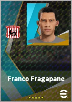 Franco Fragapane eFootball 2026 player card, 73 OVR LWF