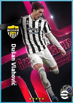 Dušan Vlahović eFootball 2026 player card, 89 OVR CF
