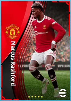 Marcus Rashford eFootball 2026 player card, 87 OVR LWF