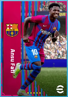Ansu Fati eFootball 2026 player card, 88 OVR LWF