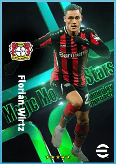 Florian Wirtz eFootball 2026 player card, 87 OVR AMF