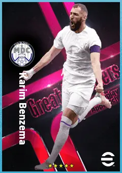 Karim Benzema eFootball 2026 player card, 91 OVR CF