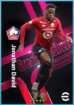 Jonathan David eFootball 2026 player card, 86 OVR CF