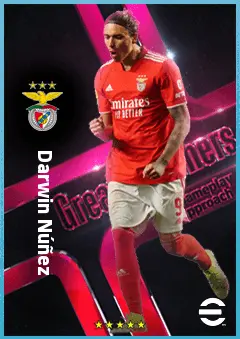 Darwin Núñez eFootball 2026 player card, 85 OVR CF