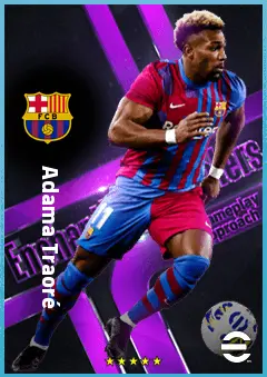 Adama Traoré eFootball 2026 player card, 85 OVR RWF