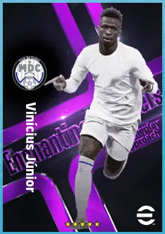 Vinícius Júnior eFootball 2026 player card, 90 OVR LWF