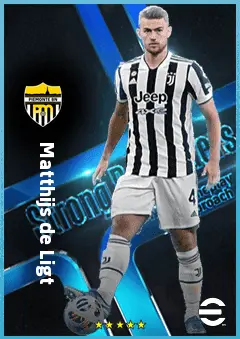 Matthijs de Ligt eFootball 2026 player card, 91 OVR CB