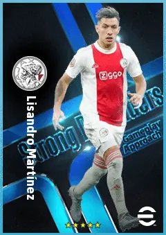 Lisandro Martínez eFootball 2026 player card, 86 OVR CB