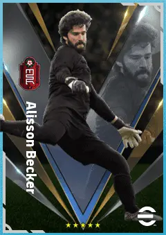 Alisson Becker eFootball 2026 player card, 91 OVR GK