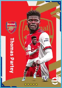 Thomas Partey eFootball 2026 player card, 87 OVR DMF