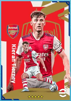 Kieran Tierney eFootball 2026 player card, 88 OVR LB