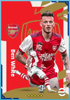 Ben White eFootball 2026 player card, 86 OVR CB