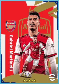 Gabriel Martinelli eFootball 2026 player card, 86 OVR LMF