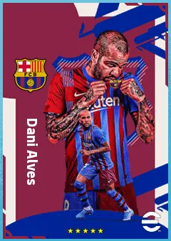 Dani Alves eFootball 2026 player card, 84 OVR RMF