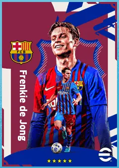 Frenkie de Jong eFootball 2026 player card, 90 OVR CMF