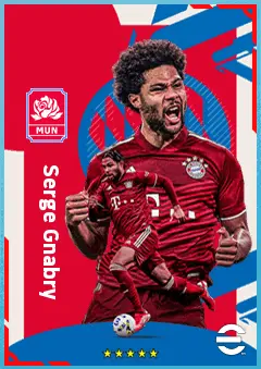 Serge Gnabry eFootball 2026 player card, 91 OVR RWF