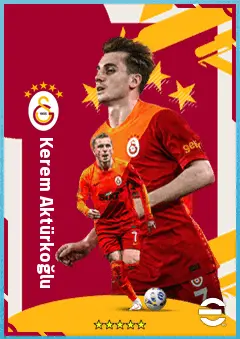 Kerem Aktürkoğlu eFootball 2026 player card, 82 OVR LWF